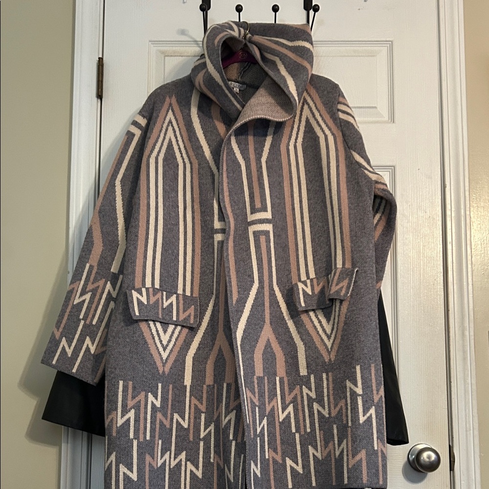 Braciano Purple and Gray Hooded Jacket
